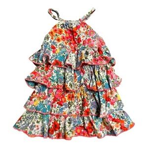 Cake walk ruffle tiered floral dress 4T